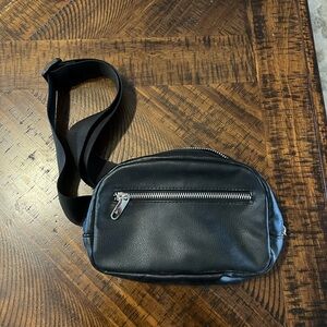 Black Leather Crossbody Bag